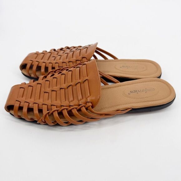 Comfortview Wendy Sandals Comfortview‎ Shoe Mule Slides Huarache Tan 11 - Picture 3 of 7